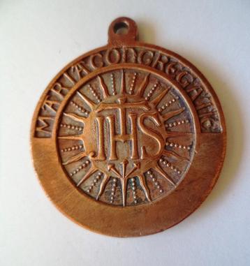 1914 hang penning Maria Congregatie brons beschikbaar voor biedingen