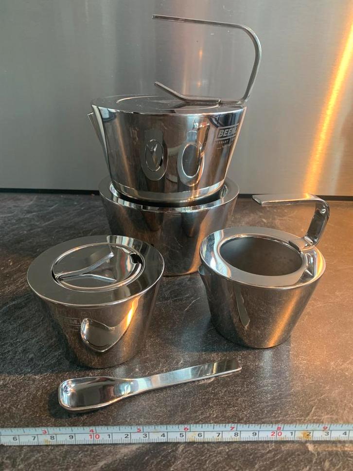 Beem Theeservies RVS, Huis en Inrichting, Keuken | Servies, Zo goed als nieuw, Overige typen, Overige stijlen, Overige materialen