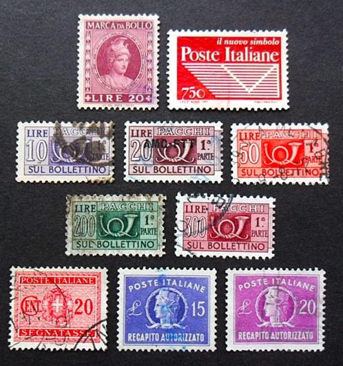 Italië : 10 pakketzegels en fiscale zegels periode 1930-1970, Postzegels en Munten, Postzegels | Europa | Italië, Gestempeld, Ophalen of Verzenden