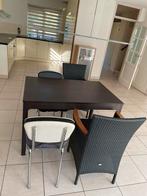 Ikea Uitschuifbare Tafel + 4 Stoelen, Ophalen, Kunststof, Gebruikt, 100 tot 150 cm