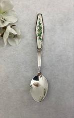 Verzilverde theelepel met hulst decoratie HCU, Ophalen of Verzenden