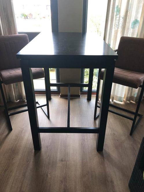 Zwarte bartafel met 2 krukken, Huis en Inrichting, Barren, Zo goed als nieuw, Ophalen
