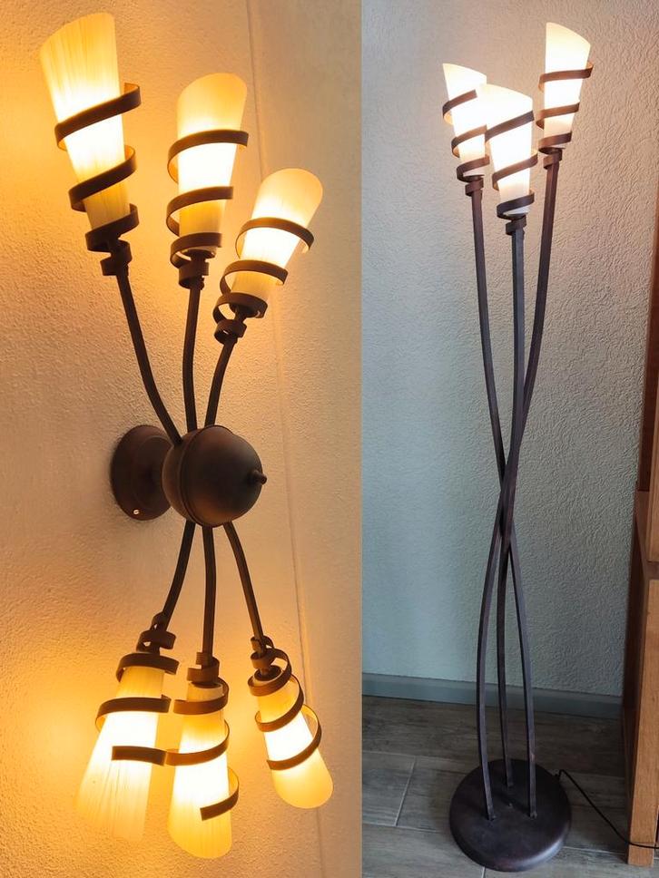 Set: plafondlamp en staande lamp, Huis en Inrichting, Lampen | Vloerlampen, Zo goed als nieuw, 150 tot 200 cm, Ophalen