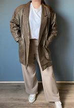 Oversized, leren jas, Norma, Bruin, Maat 42/44 (L), Ophalen of Verzenden