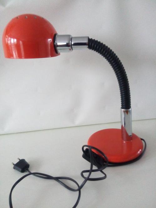 vintage real seventies bureau lamp met buigarm oranje izgst, Antiek en Kunst, Antiek | Lampen, Verzenden