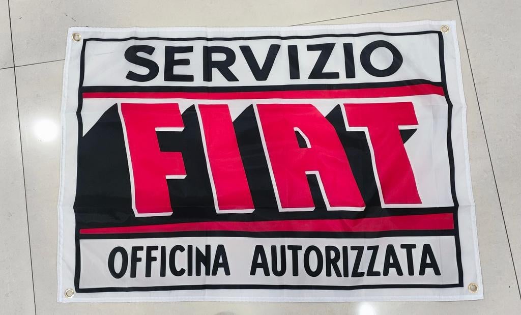 Garagebanner Fiat SERVIZIO. 60x90cm. Uniek., Ophalen of Verzenden