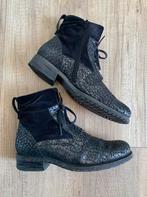 Durea ZGAN zwart leren veterlaars mt 38 G maat 5., Durea, Schoenen met lage hakken, Zwart, Ophalen of Verzenden