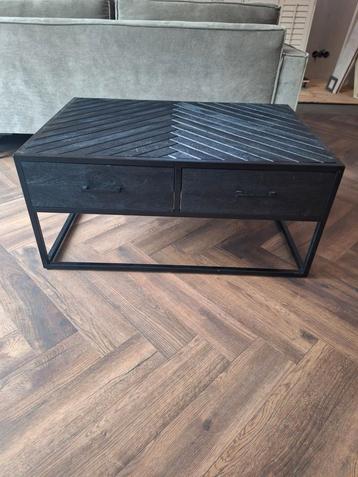 Salontafel Floor (Huus) - Zwart - Mangohout/metaal  beschikbaar voor biedingen