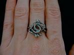 Zilveren 925 zilver ring met gekronkelde slangen maat 20.5, Sieraden, Tassen en Uiterlijk, Ringen, 20 of groter, Verzenden, Nieuw