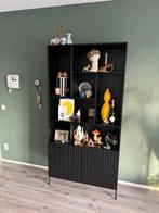 Woood Gravure wandkast 200 x 100 zwart, Huis en Inrichting, Kasten | Wandmeubels, Ophalen, Met deur(en), 200 cm of meer, Eikenhout