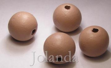 0304 Mooie Terracotta Gekleurde Houten Kralen (16 mm) beschikbaar voor biedingen