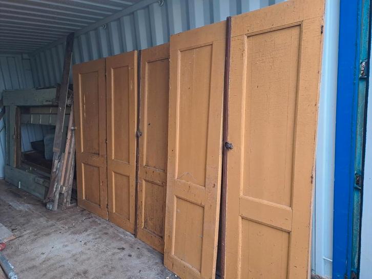 Bedstee deuren incl wandpaneel antiek friese boerderij, Doe-het-zelf en Verbouw, Deuren en Horren, Gebruikt, Binnendeur, 200 tot 215 cm