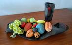 Fruitschaal en bijpassende vaas uit Rhodos, Huis en Inrichting, Woonaccessoires | Vazen, Ophalen, Overige kleuren, Aardewerk of Porselein