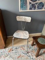 Vintage Formica stoel marmer roze en wit, Huis en Inrichting, Stoelen, Ophalen, Zo goed als nieuw, Overige kleuren, Eén