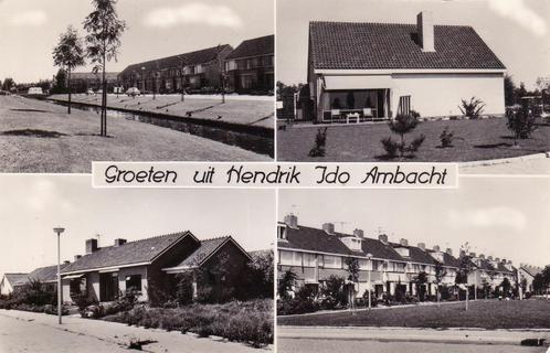 02449 - Hendrik Ido Ambacht - 4 luik Groeten uit ..., Verzamelen, Ansichtkaarten | Nederland, Ongelopen, Zuid-Holland, 1960 tot 1980