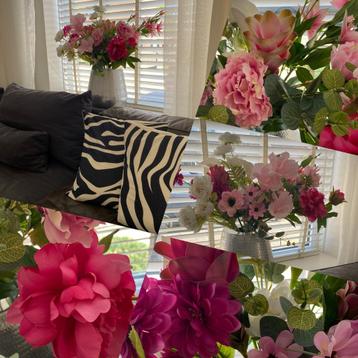 Nieuw! Prachtig groot  zijden boeket bloemen, eyecatcher  beschikbaar voor biedingen
