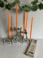 Stoff Nagel BMF vintage kandelaren set van 6 met kaarsen, Ophalen of Verzenden