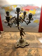 Antieke Kandelaar met Engel, Ophalen of Verzenden, Koper of Brons