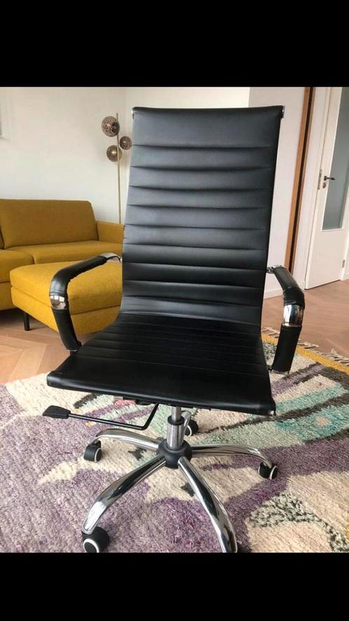 Zwarte Bureaustoel - Vitra Stijl, Huis en Inrichting, Bureaustoelen, Gebruikt, Bureaustoel, Zwart, Ergonomisch, Ophalen