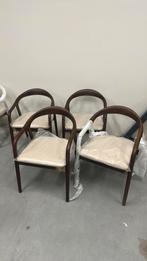 Japandi eetkamerstoelen hout walnoot kleur, Huis en Inrichting, Stoelen, Ophalen of Verzenden, Zo goed als nieuw, Bruin, Hout