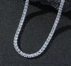 Tennis chain Zilverkleurig (Beste Kwaliteit) Bling Bling, Ophalen of Verzenden, Nieuw, Zilver, Overige materialen