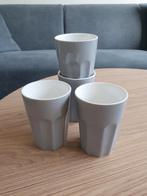 4 Grijze Koffiemokken, Ophalen, Zo goed als nieuw, Effen, Kop(pen) en/of Schotel(s)