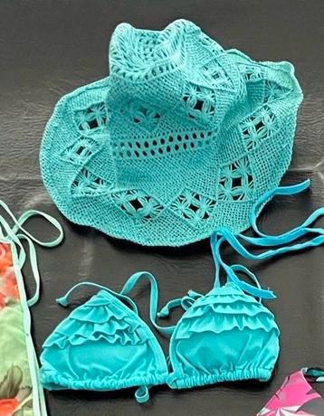 dameshoed blauw zomerhoed carnaval feesthoed cowboy hoed beschikbaar voor biedingen