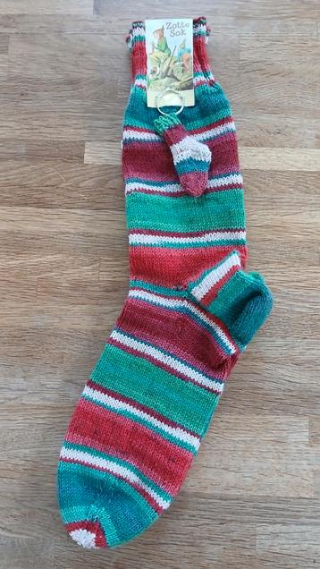 Zotte Sok handgebreide sokken kerstsokken maat 42/43. beschikbaar voor biedingen