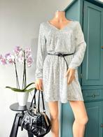 AMISU glitterjurk maat 36 - NIEUW - wit - zilver, Wit, Nieuw, Ophalen of Verzenden, Maat 36 (S)