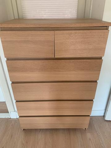 Houten fineer Ladekast met 6 Laden