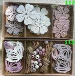 HOUT DECO 112-113 DECO BLOEMEN EN VLINDERS NIEUW, Hobby en Vrije tijd, Knutselen, -, Materiaal, -, Nieuw