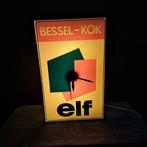 Elf smeermiddelen klok Vintage, Verzamelen, Merken en Reclamevoorwerpen, Ophalen, Gebruikt, Reclamebord