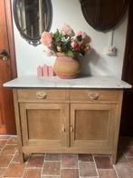 Vintage badkamermeubel wastafel meubel brocante wit marmer, Huis en Inrichting, Badkamer | Badkamermeubels, Ophalen, 100 tot 150 cm