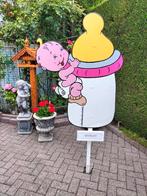 Geboortebord baby op roze of blauwe drinkfles roze., Ophalen, Nieuw, Geboortebord