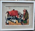 Basso Ragni (Italy), Scena campesta. Expressionistisch., Antiek en Kunst, Ophalen