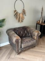 Chesterfield club fauteuil vintage leer, Huis en Inrichting, Banken | Sofa's en Chaises Longues, Eenpersoons, Ophalen of Verzenden