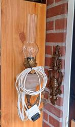 Vintage Omgebouwde Olielamp Wandlamp, Antiek en Kunst, Antiek | Lampen, Ophalen of Verzenden