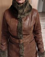 Winterjas geschuurd leer met warme voering maat S, Kleding | Dames, Jassen | Winter, Ophalen of Verzenden, Zo goed als nieuw, Zwart