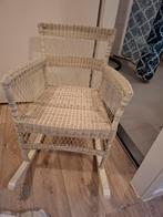 Vintage Riet Schommelstoel, Huis en Inrichting, Stoelen, Riet of Rotan, Gebruikt, Wit, Vintage