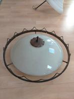 Vintage Plafondlamp met Glazen Kap, Ophalen, Gebruikt, Glas, Vintage