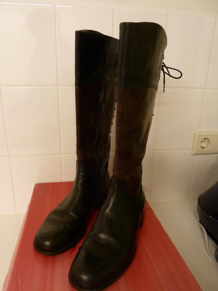 VABEENE LAARZEN MAAT 39 ZWART/BRUIN, Kleding | Dames, Schoenen, Hoge laarzen, Overige kleuren, Ophalen of Verzenden, VABEENE