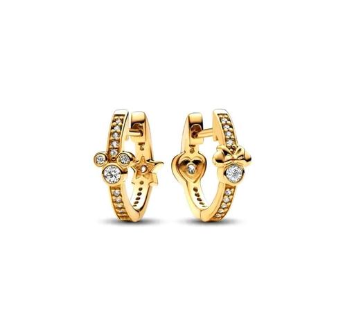 Disney Mickey-Mini Oorbellen | 925 Zilver Verguld, Sieraden, Tassen en Uiterlijk, Oorbellen, Nieuw, Zilver, Goud, Met strass, Verzenden