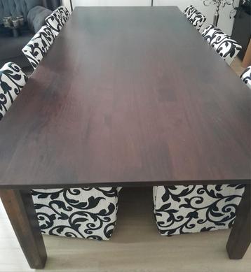 Ruime eettafel 2.65x1.20x78 met of zonder 6 stoelen. beschikbaar voor biedingen