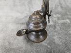 Antieke bronzen Olielamp / Weverslamp, Ophalen of Verzenden, Brons