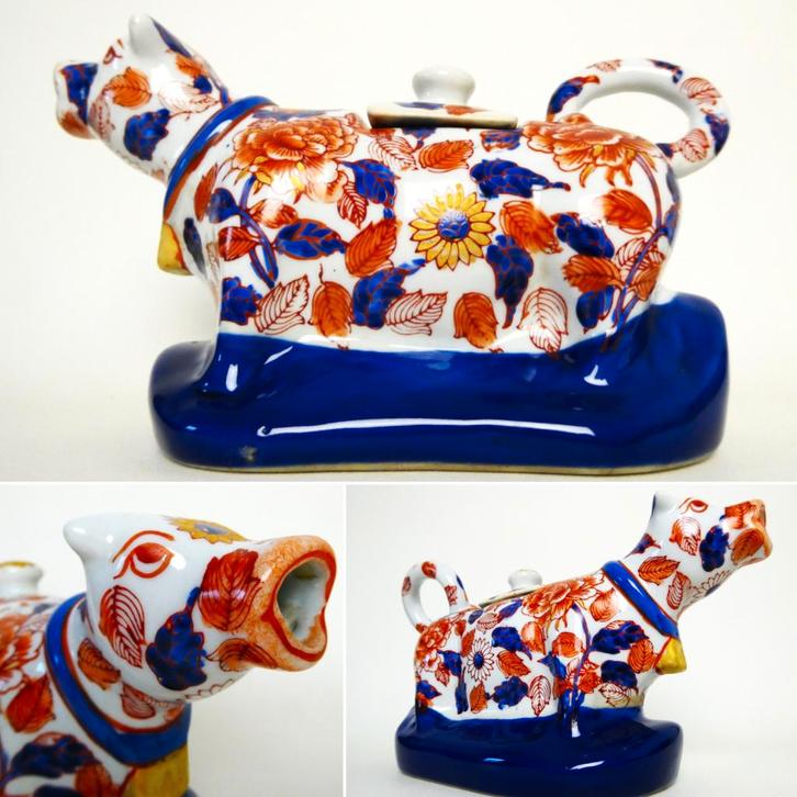 Imari porseleinen theepot in de vorm van een koe / melkkan, Antiek en Kunst, Antiek | Servies los, Ophalen of Verzenden
