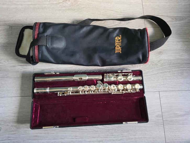 Jupiter Dwarsfluit met Koffer, Muziek en Instrumenten, Blaasinstrumenten | Dwarsfluiten en Piccolo's, Gebruikt, Dwarsfluit, Met koffer of tas