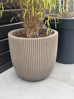 Capi Groove Warm taupe bloempot | planten pot, 25 tot 40 cm, Kunststof, Rond, Nieuw