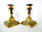Set Victoriaanse kandelaars met Sater figuur gemerkt ca.1880, Antiek en Kunst, Ophalen of Verzenden, Koper of Brons