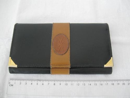 YSL bruin zwart leren portemonnee vintage, Sieraden, Tassen en Uiterlijk, Portemonnees, Gebruikt, Zwart, Leer, Ophalen of Verzenden