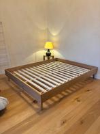 Bed met ikea foammatrassen, Ophalen, Beige, Tweepersoons, Zo goed als nieuw